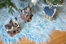 Christmas Flower Blue White Tree Skirt 5' Mongolian Home Decors picture