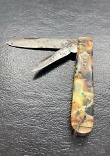 Vintage KENT NY city folding pocket knife ESTATE FIND Cracked Handle As Is picture