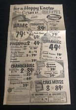 1960’s Horvath’s Grocery Store “Happy Easter” Newspaper Print Ad picture