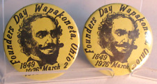 2-1976 WAPAKONETA OHIO Founder s Day 1849-1976 Pinback Button Badges, Pins, hist picture