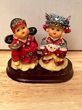 2 1/2 Inch Oriental 2 Person Figurine on Wooden Base picture