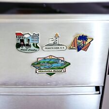Vintage Souvenir Rubber Refrigerator Magnets Lot Of 4 Places Visited U.S.A. picture