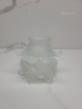 Antique Deco French Rose Petal Orig. Frosted Satin Glass Lamp Shade 2 1/4 fitter picture