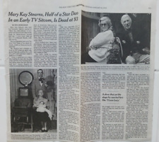 Mary Kay Stearns 93 Obituary New York Times Actress 1948 TV Mary Kay and Johnny picture
