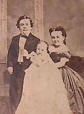 C.1860s CDV. PT Barnum Circus Midget General Tom Thumb, Wife  & Hoax Baby. Dwarf picture