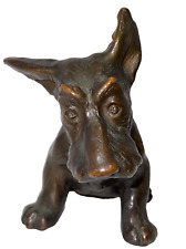 Vintage Bronze- Clad Plaster Scottie terrier dog figurine/paperweight/bookend picture
