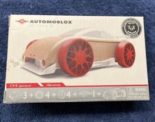 Automoblox Wooden Red and White C9R Mini Sports Car with Interchangeable Parts picture