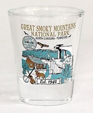 GREAT SMOKY MOUNTAINS NORTH CAROLINA TENNESSEE NATIONAL PARK SERIES SHOT GLASS  picture