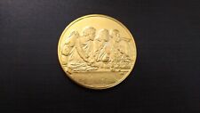 Da Vinci 24K Electroplate Gold Sterling Silver Apostles - Last Supper 3 Medal picture