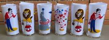 Set Six Vintage 60s Libbey Big Top Circus Glasses Tumblers Mid Century Drinkware picture