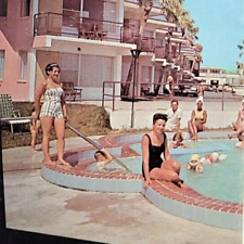 c.1950 Grand Prix Beach Motel Daytona Beach Florida Brochure Poolside AAA Map picture