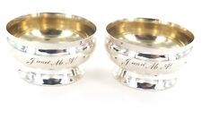 .Stunning Tiffany & Co Sterling Silver Footed Guilded Gold Salt Cellars M4410  picture
