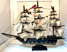 Vintage Model Ships - Medieval - Wood - 16” and 12'' Tall - READ DESCRIPTION picture