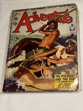 PULP:  Adventure 7/1943-shark attack cover-Maurice Bower-WWII pulp stories picture
