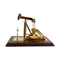 Oil Pump Model Brass on Wooden Base Vintage Replica Oil & Gas Collector Decor picture