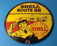 Vintage Shell Gasoline Sign - Route 66 Road Service Station Gas Porcelain Sign picture