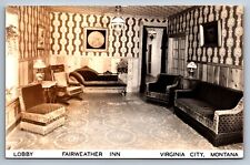 RPPC Postcard Virginia City Montana Lobby Fairweather Inn Parlor c1950s Unposted picture