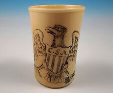 Civil War Era Scrimshaw Spirit Rum Dram Cup Confederate CSA Eagle Carved picture