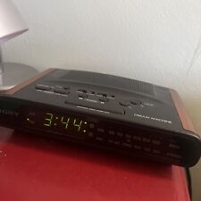 Sony Dream Machine ICF-C430 Dual Alarm AM/FM Clock Radio Wood Grain Vtg Works picture