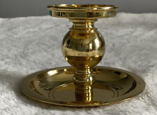 Partylite Gold Plated Pillar Candle Holder Vintage 5 in x 7 in. picture