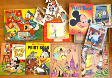 vtg 1949 Disney ART SET book magic slate poster print Peter Pan Snow White Dumbo picture