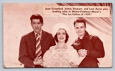Arcade Card MGM Ice Follies of 1939 Crawford Stewart Ayres Advertising  F438 picture