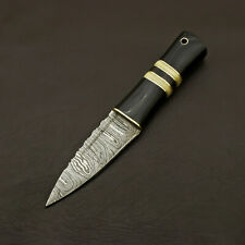 Custom Handmade Damascus Steel Sgian Dubh Scottish Dirk Knife + Sheath  picture