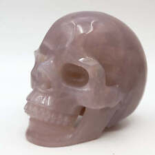Blue Rose Quartz Hollow Jaw Skull Healing Crystal Carving 947g picture