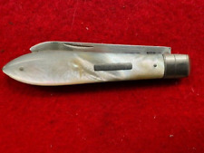 ANTIQUE (1923) STERLING SILVER MOTHER OF PEARL TEARDROP POCKET KNIFE  (784) picture
