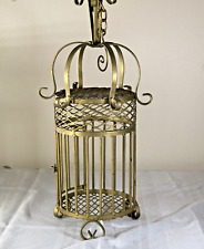 Vintage Round Gold Painted Decorative Wire Birdcage Hanging Footed Freestanding picture