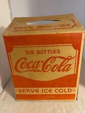 1933 Coca-Cola Bottling Co. Serve Ice Cold Coke Cardboard 6 Pack Container picture