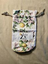 Roku Japanese Craft Gin Floral Citrus Print Canvas Bottle Gift Bag *BRAND NEW* picture