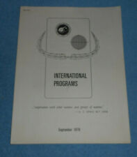 1970 NASA Fact Sheet International Space Activity Programs picture
