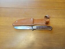 Vintage German Made Whale Hunting Knife And Leather Sheath Some Rust Rare Sharp picture