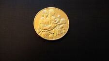 24K Electroplate Gold Sterling Virgin & Child St Anne Infant St John Medal picture
