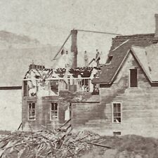 Antique 1887 Lebanon NH Great Fire Seymour Whipple's House Stereoview Card V2139 picture