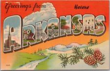 Vintage HAVANA, ARKANSAS Large Letter Postcard Multi-View / Colourpicture Linen picture