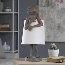 Cute Modest Frog Sculptural Table Lamp Fun Whimsical Accent Lighted Statue, 23