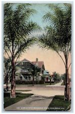 San Diego California CA Postcard Beautiful Residence Scene 1921 Vintage Antique picture