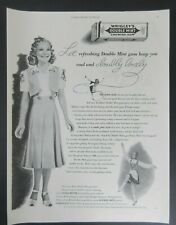 VTG 1938 Wrigleys Double Mint Chewing Gum Sonja Henie Ice Skating Print Ad picture