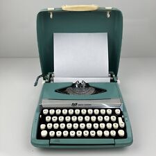 Vintage Smith Corona Corsair Deluxe Turquoise Typewriter Mid Century Tested picture