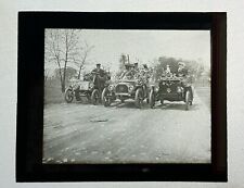 Antique Stereopticon Glass Magic Lantern Slides Group of 3 Early Automobiles #13 picture
