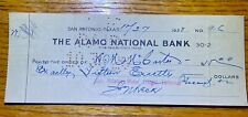 The Alamo National Bank 1928 Check Paid picture