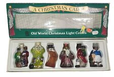 Vintage Old World Christmas Light Covers Glass A Christmas Carol NEW picture