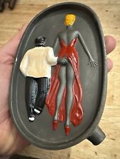 Speakeasy Ashtray Solid Metal Man Cave Patina Prohibition Exotic Dancer NSFW picture