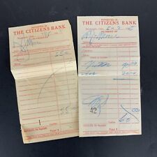 Deposit Slips 1934 1935 The Citizens Bank Shamrock Oklahoma Vintage picture