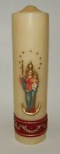 Vintage Large Adoration Figural Mary Child Jesus Figural Wax Pillar Candle picture