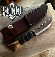 Fixed Blade Rocco Handmade 4.25 In Scagel Style Deer and Trout Whitetail Crotch picture