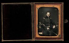 Early Civil War Soldier Armed & ID'd Tinted 1/4 Daguerreotype by Anson New York picture