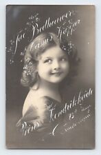 Gorgeous Hand Painted Caligraphy Prussia RPPC Portrait of a Girl 1912 Amsterdam  picture